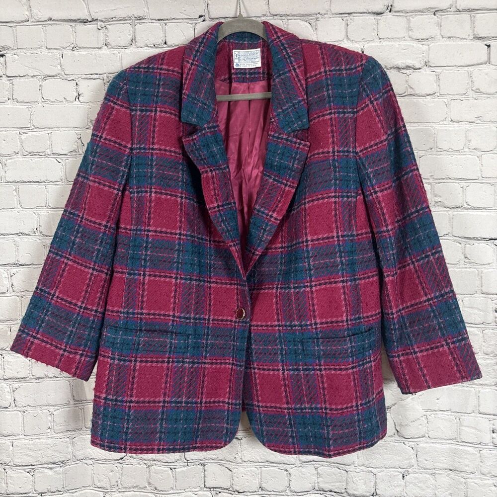 Pendleton Blazer Jacket Virgin Wool Multi Tartan … - image 1